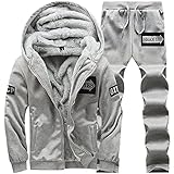Trainingsanzug Herren, Winter Jogginganzug Camouflage Sportanzug Mit Samt Gefütterte, Männer Kapuzenjacke + Jogginghose, Sweatshirt Und Hose, Übergröße Sportsets Kapuzenjacke+Hosen Fitness Laufanzug