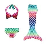 MUTYLRR Halloween Kinderkostüme Kinder Bademode Mermaid Partei-Kostüm-Fantasie Little Mermaid Tails für Schwimmen Cosplay Mädchen Badeanzug Halloween-Kinder Halloween Mädchenkostü