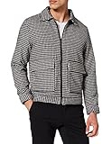 Amazon-Marke: find. Herren Jacke Wool Harrington, Schwarz (Blk/White Dog Tooth), M, Label: M