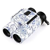 AYDQC Fernglas 10X25 Nacht Zoom optisches Teleskop mit chinesischen blau und weiß Porzellan-Taschenfernglas for Wandern Jagd Konzert Vogel- fengong