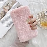 Weich Hülle für iPhone SE iPhone 5S iPhone 5,Pelzig Furry 3D Fluffy Fuzzy Girls Women Card Slot Case Faux Fur Hair Magnetic Leather Wallet for iPhone 5S iPhone SE iPhone 5