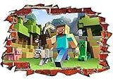 Wandaufkleber Minecraft 60x90 CM Wandtattoo WandSticker Wandbild Wanddeko Schlafzimmer Dek