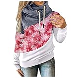 Minying Kapuzen-Sweatshirt, Damen, große Größe, langärmlig, Herbst, Winter, lässig, warm, Baumwolle, kontrastierend, für Damen, Hoodie, Sweatshirt, Patchwork, Tops, Jacke Gr. XXX-Large, 1006