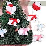 Eternali Eisbär Puppe Aufhänger Verzierung Christbaumschmuck Weihnachten Plüschpuppen Dekoration Hängende Weihnachtsschmuck Weihnachtsbaumdekoration Plüschpuppe Weihnachtsbaumanhänger Deko Geschenk