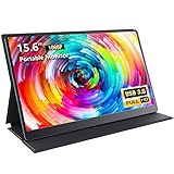 Portable Monitor, 15,6 Zoll Tragbarer Monitor mit USB 3.0 & Mini-HDMI, 1920x1080 Full HD IPS Gaming Monitor mit Schutzhülle, Mobile Display für Laptop, PC, Mac, Xbox, PS4