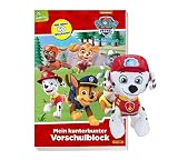 Buchspielbox PAW Patrol: Mein kunterbunter Vorschulblock: mit über 50 Stickern! + Hunde-Plüschtier, für Kinder ab 5 J