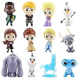 Eisprinzessin Mini Figuren Set, 12 Stück Cake Topper Eisprinzessin Anime Party Kuchen Dekoration Lieferungen Tortendeko Geburtstag für Kinder Baby Mädchen Jung