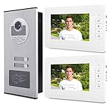 Video Türsprechanlage Türklingel Intercom System, 7 Zoll LCD Video Türklingel mit infrared camera, Sprechen und Anzeigen, einfache Installation, Doorbell Türöffner Kit für Familienhaus(100-240V)