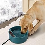 Namsan Beheizter Wassernapf für Hunde, Beheiztes Frostschutz Tränkebecken, Anti-Bite-Schlauchwickel Kabel (165cm), 2000 ML Beheizbarer Wassernapf für Hunde/Katze/Hasen/Hühner im W