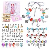 90 pcs Armbänder Selber Machen- Charm Armband Kit, Geschenke für Mädchen Schmuck basteln Bastelset Mädchen, Spielzeug Mädchen Kinder Geschenke Weihnachten Geschenk Mädchen 5 6 7 8 9 10 11 J