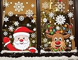 heekpek Weihnachten Fensterbilder Schneeflocken Fensterdeko Weihnachtsmann Weihnachtselche Winter Dekoration Türen Schaufenster Vitrinen Glasfronten Schneeflocke Fenster 358 p