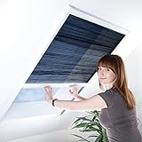 Fliegengitter Plissee für Dachfenster bis max. 70 cm x 157 cm - Insektenschutz - Dachfensterplissee - 80 x 160 cm | weißer R