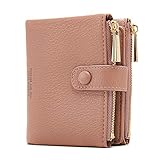 Damen Geldbeutel,PU Leder Portemonnaie Kleine Brieftasche Geldbörse Für Frauen (Pink)