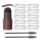 Aibyks Augenbrauen Stempel, Wasserdichtes Augenbrauen Schablone Augenbrauen Stempel Set, 1 Step Brow Stamp Shaping Kit Eyebrow Shaper Make Up Stencil Für Anfänger, Make-up-Tools Für F