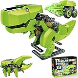 ANGELBLISS Kinder Solar roboter spielzeug ,STEM 3-in-1-Solar, Science Building Dinosaur Set, pädagogische DIY-Montagesätze mit solarbetriebenem für Über 8 Jahre alt Jungen und Mädchen（Grün)