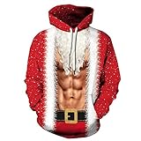 QTJY Fashion Casual Christmas Hoodie 3D Printed Weihnachtsbaum Schneemann Sweatshirt, Herren/Damen Hoodie Jacke GL