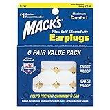 Macks Pillow Soft Moldable Silicone Putty Earplugs 6 Pairs x 3 (18 Pairs)
