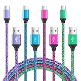 Typ-C-Kabel, schnelles USB-C-Ladekabel, 4 Stück, 1,8 m, C-Ladekabel für Samsung Galaxy S21 Ultra/S21 Plus/S20 FE 5G/S20/Note 21 20 Ultra A51 A20 A21 A71 A11 A50 A10E A01 A12 A52 A72 S1 0E S10 S9 S8