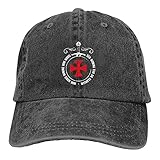 jhgfd7523 The Knights Tempelritter Kreuzritter Emblem Motto Schwert Freimaurer Symbol Casquette Hut Verstellbare Unisex Baseball Cap B