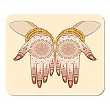 Mousepad Computer Notepad Büro Bunte Mehndi indische Braut Mehandi in der Hand Henna Mehendi Heimschule Game Player Computer Worker I