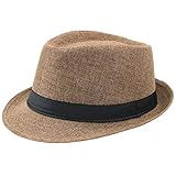 Coucoland Panama Hut Mafia Gangster Herren Fedora Trilby Bogart Hut Herren 1927s Gatsby Kostüm Original Kamel L