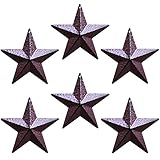 JIOSSNN Metall Scheunenstern - Stern Wanddekoration, Metallsterne zum Basteln, rustikale Vintage Western Country Home Farmhouse Wanddekoration 10,2 cm, 6er-Set (helles Burgunderrot)…