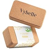 Vybelle® Yoga Block Kork Premium 2er Set [100% Co2 Neutral] Ergonomischer & hochwertiger Yogablock - inkl. extra Tragetasche und E-Book - Yoga Zubehör designed in Germany Anfänger und Fortg