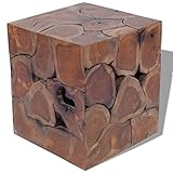 vidaXL Teak Massivholz Sitzhocker Hocker Fußhocker Beistelltisch 40x40x45cm H