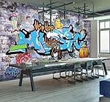 Wandbild Bar Flur Hintergrundbild Cafe Street Art Graffiti 3D Schlafzimmer Tapete Wandbild-3D_400x280