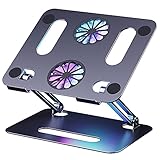 Laptop Ständer Höhenverstellbar,Aluminium Laptop Kühler Laptop Stand mit Lüfter Kompatibel für Laptop 10-15Z