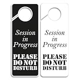 Session in Progress Please Do Not Disturb Schild, Türknaufaufhänger 2 Stück, doppelseitig, ideal für den Einsatz Büros, Kliniken, Kanzleien, Hotels oder während der Therapie, Massage, Spa-Behandlung