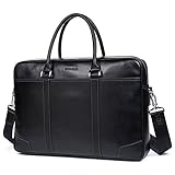 BOSTANTEN Herren Leder Laptoptasche Umhängetasche Schultertasche Businesstasche Henkeltasche Schw