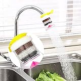 YIDYFA 1PC Aktivkohle Wasserhahn Wasserfilter Mini Wasserhahn Wasserreiniger Aktivkohle-runder Hahn Wasser Filter Spritzfest Leitungswasserfilter für Küche Home Badezimmer (1pc)