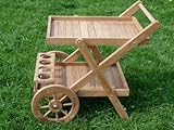 Servierwagen aus Teak mit Messing Schrauben und Beschläg
