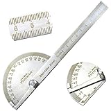 180 Grad Winkelmesser Metrisch Grad Winkelmesser Gradmesser Goniometer Winkelsucher Edelstahl Winkelmesser mit Rundkopf 180 Grad Winkel Messen Winkelsucher mit 100mm Abnehmbarer Wink