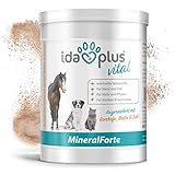 Ida Plus – Mineral-Forte 400 g als Pulver – Mineralien für Pferd, Hund & Katze – gut für Fell, Haut, Knochenbau, Zähne & Horn-Struktur - natürlicher Kieselgur angereichert mit Bierhefe, Biotin & Zink