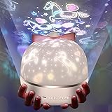 Micacorn Sternenhimmel Projektor Lampe, Kinder LED Nachtlicht mit 6 Projektion Films, 3 Licht Modus USB Aufladen 360° Drehbar für Geburtstage, Halloween, Weihnachtsgeschenke, Kinderzimmer Dek