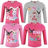 Characters Cartoons Bing - Mädchen - Langarm-T-Shirt, Baumwolle, offizielles Lizenzprodukt, 626 Rosa, 2 J