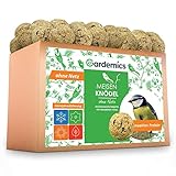 Gardemics Meisenknödel ohne Netz für Wildvögel, Insekten-Knödel [100 Stück] [9 kg] Wildvogelfutter mit Insekten für Artenvielfalt im Garten | Proteinreiches Ganzj