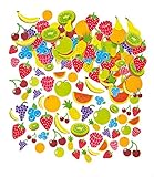 Baker Ross Schaumstoff-Aufkleber - Früchte - Sticker Set zum Basteln für Kinder und als Dekoration - 120 Stück