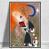 GEGEBIANHAOKAN Bild Kunst Joan Miro Modernes Abstraktes Bild Retro Poster Und Drucke Wandkunst Leinwand Wandbilder FüR Wohnzimmer Wohnkultur 30x50cm R