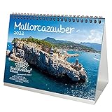 Mallorcazauber DIN A5 Tischkalender für 2022 Mallorca - Geschenkset Inhalt: 1x Kalender, 1x Weihnachts- und 1x Grußkarte (insgesamt 3 Teile)