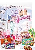 Amerikanischer Adventskalender 2021 I US Weihnachtskalender American Candy mit 24 Süßigkeiten aus den USA Sweets I Geschenkset für Erwachsene Kinder I Weihnachtszeit Adventszeit I US Süßigk