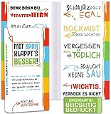 500 Lustige Haftnotizen (10 x 50 Blatt) | Haftnotiz Set mit verschiedenen witzigen Sprüchen für Uni, Schule, Büro oder WG | Bunte Klebezettel zum Lernen und Markieren | Geschenktipp für S