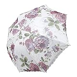 Nevup Regenschirm， Prinzessin Spitze Rüschen Sonnenschirm Sonnenschirm UV-Schutz Trinkwasser Winddicht Klapp Regenschirm Damen Reiseschirm für Hochzeit im Freien (Farbe: Lila)
