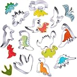 Jiahuade Dinosaurier Ausstechformen Set,Dino Keksausstecher Groß,Dinosaurier Ausstechformen,Ausstecher Brot Kinder,Plätzchenausstecher Weihnachten Set,Ausstechformen Set,Ausstecher Plätzchen (11pcs)