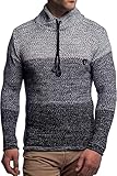 CARISMA Herren Pullover Strickpullover mit Schalkragen 7576, Black, M