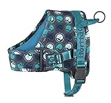 Hurtta Go Harness Hundegeschirr für kleine Hunde, gepolstert, vorne verstellbar, mit Griff und Reflektor-Band, Blau 35-34