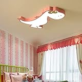WZJ-Deckenleuchte Kinder-Dinosaurier-Art-Deckenleuchte der Karikatur-LED-Kinder warme romantische Dinosaurier-Kinderzimmer-Beleuchtung (Color : Pink, Größe : 48x45cm)