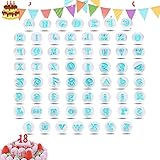 Gohytal Buchstaben Fondant Ausstecher, Fondant Ausstechformen Alphabet Ausstecher Buchstaben und Zahlen Fondant Kuchendekoration Backzubehör Set für Fondant/Kuchen/Keks Geburtstag/W